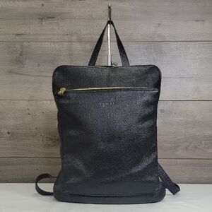 Unicai Firenze Black Pebble Leather Backpack Bag